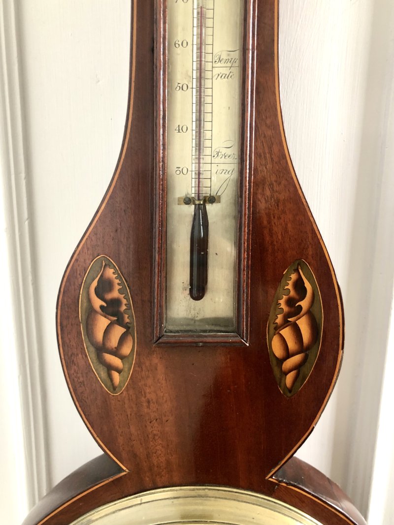 Antique 18th Century George III Inlaid Mahogany Banjo Barometer - Image 7
